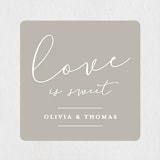 "Etched in love" - Engagement Party Favor Stickers in Cloud by Stacey Meacham - Front