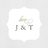 "nougat" - Engagement Party Favor Stickers in Ivory by chocomocacino - Front