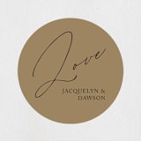"Sparkled Toast" - Engagement Party Favor Stickers in Cognac by Christie Garcia - Front
