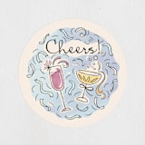 "Shindig" - Engagement Party Favor Stickers in Champagne by Paper Sun Studio - Front