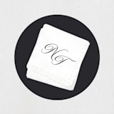 "Cocktail Napkin" - Engagement Party Favor Stickers in Noir by Gwen Bedat - Front