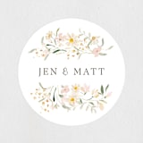 "Garden Engagement" - Engagement Party Favor Stickers in Blush by Itsy Belle Studio - Front