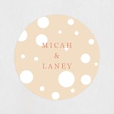 "Flower Cheers" - Engagement Party Favor Stickers in Champagne by Baumbirdy - Front