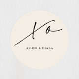 "A Toast" - Engagement Party Favor Stickers in Dune by Christie Garcia - Front