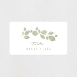 "Garden Gate" - Engagement Party Favor Stickers in Leaf by Kristie Kern - Front
