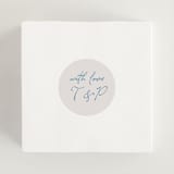 "ribbon bow drawing" - Engagement Party Favor Stickers in Dusty Blue by Cass Loh - In Use