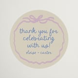 "Pastel Bow" - Engagement Party Favor Stickers in Lilac by Stephanie Heinrich Godbout - Front