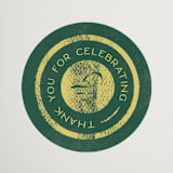 "Coastal Drift" - Engagement Party Favor Stickers in Caribbean Citrus by Pixel and Hank - Front