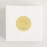 "Bloom" - Engagement Party Favor Stickers in Island Citrus by Morgan Kendall - In Use