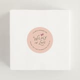 "Wildly in Love" - Engagement Party Favor Stickers in Carnation by Itsy Belle Studio - In Use