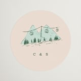 "Apres Yes" - Engagement Party Favor Stickers in Alpine by Vera Lim - Front