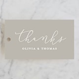 "Etched in love" - Wedding Favor Tags in Cloud by Stacey Meacham - Front