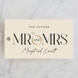 "Mr. & Mrs." - Wedding Favor Tags in Buttercream by Robert and Stella - Front