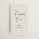 "ribbon bow drawing" - Wedding Favor Tags in Dusty Blue by Cass Loh - Front