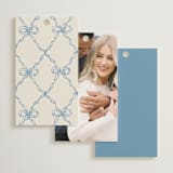 "ribbon bow drawing" - Wedding Favor Tags in Dusty Blue by Cass Loh - Back of Card Options
