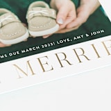 "Merriest Occasion" - Birth Announcements in Pearl by Megan Davis - Detail