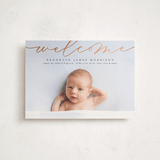 "Welcome Ribbon" - Birth Announcements in Charcoal by Erica Krystek - Front