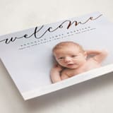 "Welcome Ribbon" - Birth Announcements in Charcoal by Erica Krystek - Detail