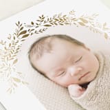 "Floral Arch" - Birth Announcements in Fawn by Susan Zinader - Detail