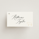 "Gilded icons" - Foil-Pressed Place Cards - Beef in Ivory by Creo Study - Front with Free Guest Printing