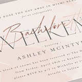 "Rose the Day Away" - Bachelorette Party Invitations in Blush by Jennifer Postorino - Close-Up