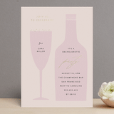 "Champagne Celebration" - Bachelorette Party Invitations in Champagne by Angela Thompson - Front