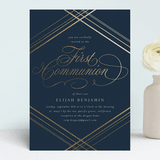"Fancy" - Confirmation Invitations in Midnight Blue by Erin Deegan - Front