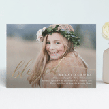 "Blessed Overlay" - Confirmation Invitations in Snow by Baumbirdy - Front
