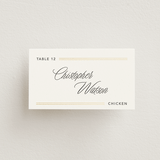 "Formal lines" - Foil-Pressed Place Cards - Chicken in Quartz by Creo Study - Front with Free Guest Printing