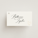 "Gilded icons" - Foil-Pressed Place Cards - Chicken in Ivory by Creo Study - Front with Free Guest Printing