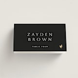 "Twilight" - Foil-Pressed Place Cards - Chicken in Twilight by Sierra Lee - Folded with Free Guest Printing