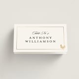 "Foil Meal Silhouettes" - Foil-Pressed Place Cards - Chicken in Vanilla by Stacy Maalouf - Folded with Free Guest Printing