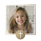 "Golden Cross" - First Holy Communion Invitations in Golden by Erin Deegan - Detail