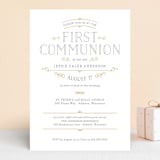 "Delicate" - First Holy Communion Invitations in Goldenrod by Sarah Brown - Front