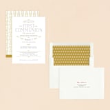 "Delicate" - First Holy Communion Invitations in Goldenrod by Sarah Brown - Assembled