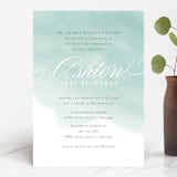 "Water Wash" - First Holy Communion Invitations in Aqua by Lehan Veenker - Front