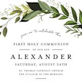 "Vines of Green" - First Holy Communion Invitations in Fern by Susan Moyal - Detail