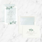 "soft branches" - First Holy Communion Invitations in Sea Breeze by Karidy Walker - Assembled
