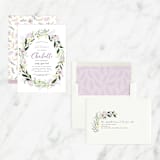 "Floral Sprinkle" - First Holy Communion Invitations in Grape by Susan Moyal - Assembled