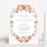 "Garden Celebration" - First Holy Communion Invitations in Blush by Susan Moyal - Front