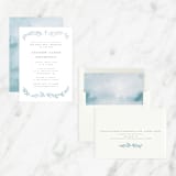 "Simple Foliage" - First Holy Communion Invitations in Mist by Everett Paper Goods - Assembled