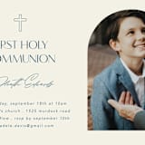"Elegant Arch" - First Holy Communion Invitations in Deep Sea by Morgan Kendall - Detail