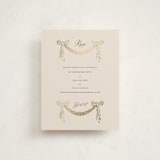 "Chandelier" - Foil-Pressed Debutante Party Enclosure Cards in Sand by Claudia Orengo - Front