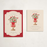 "Regency Vase" - Foil-Pressed Debutante Party Invitations in Ruby by Claudia Orengo - With Enclosure Card