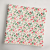 "Berries and Branches" - Wrapping Paper Roll in Crimson by Makewells