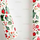 "Berries and Branches" - Wrapping Paper Roll in Crimson by Makewells