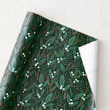 "Charming Greens" - Wrapping Paper Roll in Pine by Laura Hankins