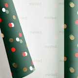 "Merry Dots" - Wrapping Paper Roll in Festive by Pixel and Hank
