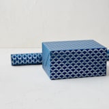 "Foil Fans" - Wrapping Paper Roll in Sapphire by Eve Schultz