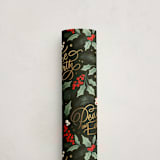 "Peace on Earth Florals" - Wrapping Paper Roll in Holly by Kristen Smith